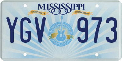 MS license plate YGV973