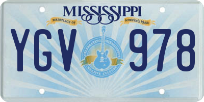 MS license plate YGV978