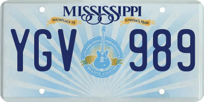 MS license plate YGV989