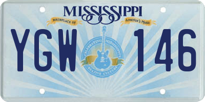 MS license plate YGW146