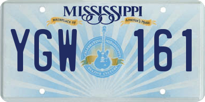 MS license plate YGW161