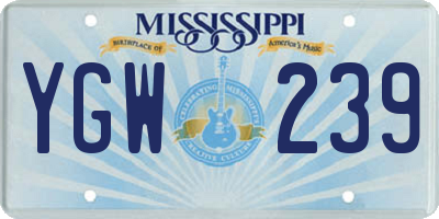 MS license plate YGW239