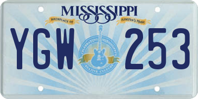MS license plate YGW253