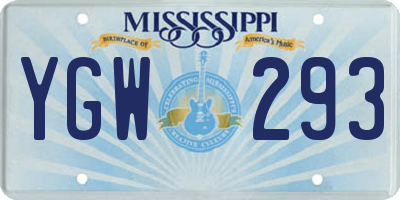 MS license plate YGW293