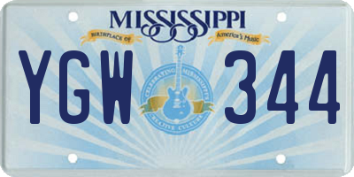 MS license plate YGW344