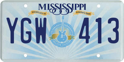 MS license plate YGW413