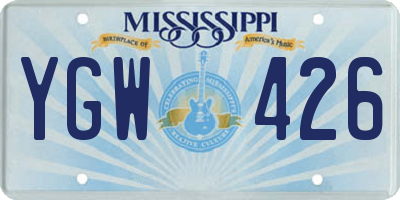MS license plate YGW426