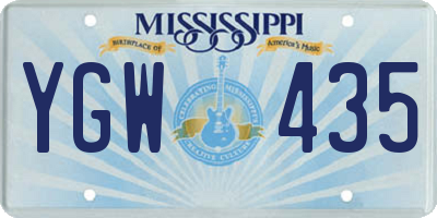 MS license plate YGW435