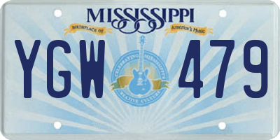 MS license plate YGW479