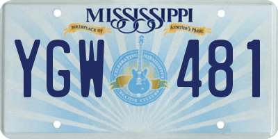 MS license plate YGW481