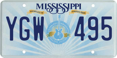 MS license plate YGW495