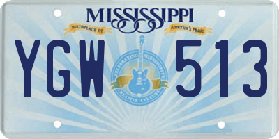 MS license plate YGW513