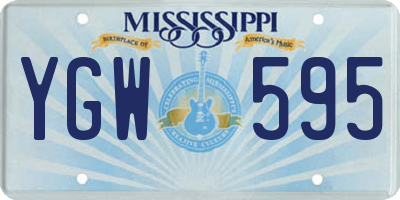 MS license plate YGW595