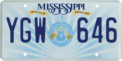 MS license plate YGW646
