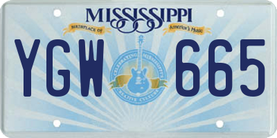 MS license plate YGW665