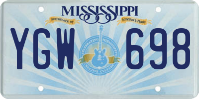 MS license plate YGW698
