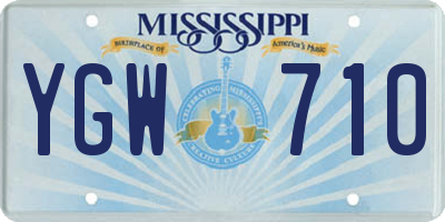 MS license plate YGW710