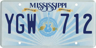 MS license plate YGW712