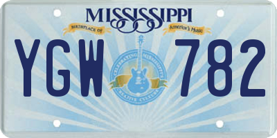 MS license plate YGW782