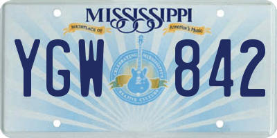MS license plate YGW842