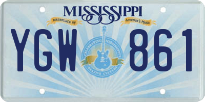 MS license plate YGW861