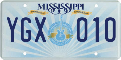 MS license plate YGX010
