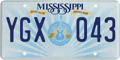 MS license plate YGX043