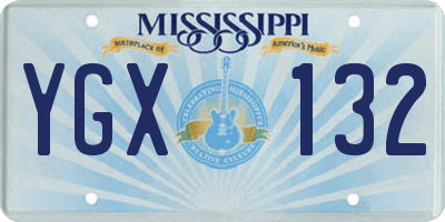MS license plate YGX132