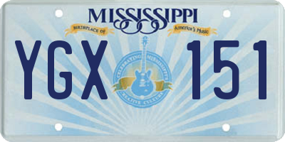 MS license plate YGX151