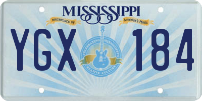 MS license plate YGX184