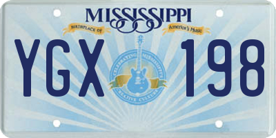 MS license plate YGX198