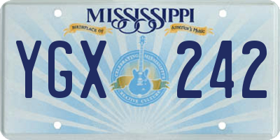 MS license plate YGX242