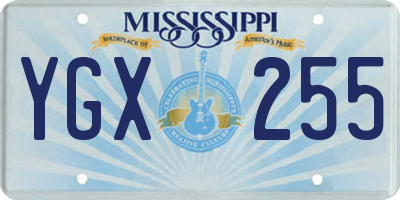 MS license plate YGX255