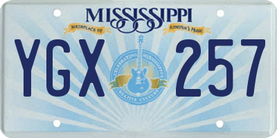 MS license plate YGX257