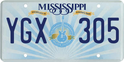 MS license plate YGX305