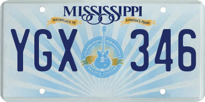 MS license plate YGX346