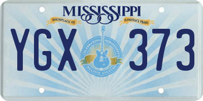 MS license plate YGX373