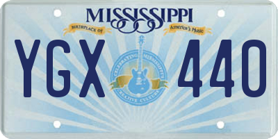 MS license plate YGX440