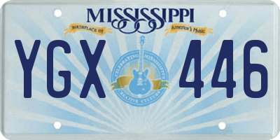 MS license plate YGX446
