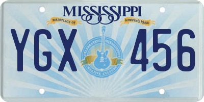 MS license plate YGX456