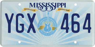 MS license plate YGX464