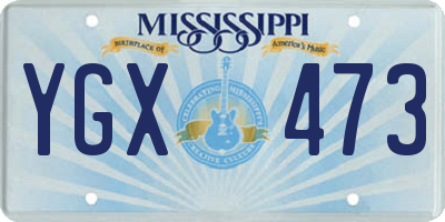 MS license plate YGX473