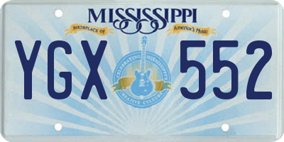 MS license plate YGX552