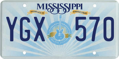 MS license plate YGX570
