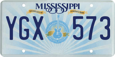 MS license plate YGX573