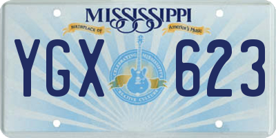 MS license plate YGX623