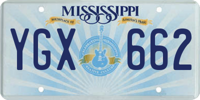 MS license plate YGX662