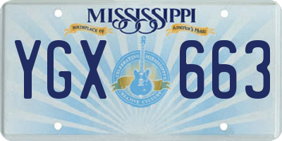 MS license plate YGX663