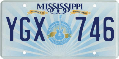 MS license plate YGX746