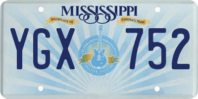 MS license plate YGX752